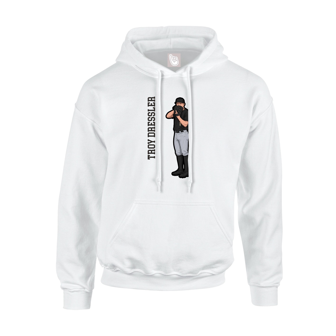 Youth Hoodie — Name Vertical in White