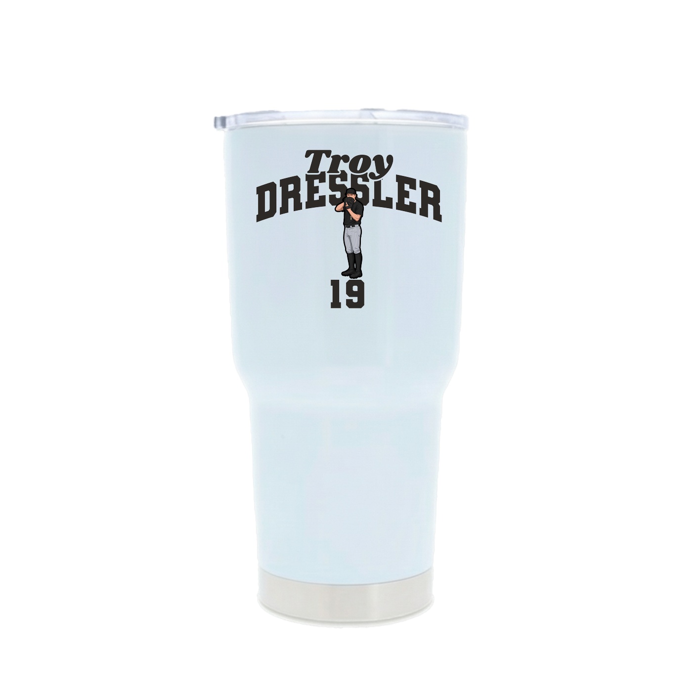 30oz Stainless Steel Tumbler — Signature Arch in White
