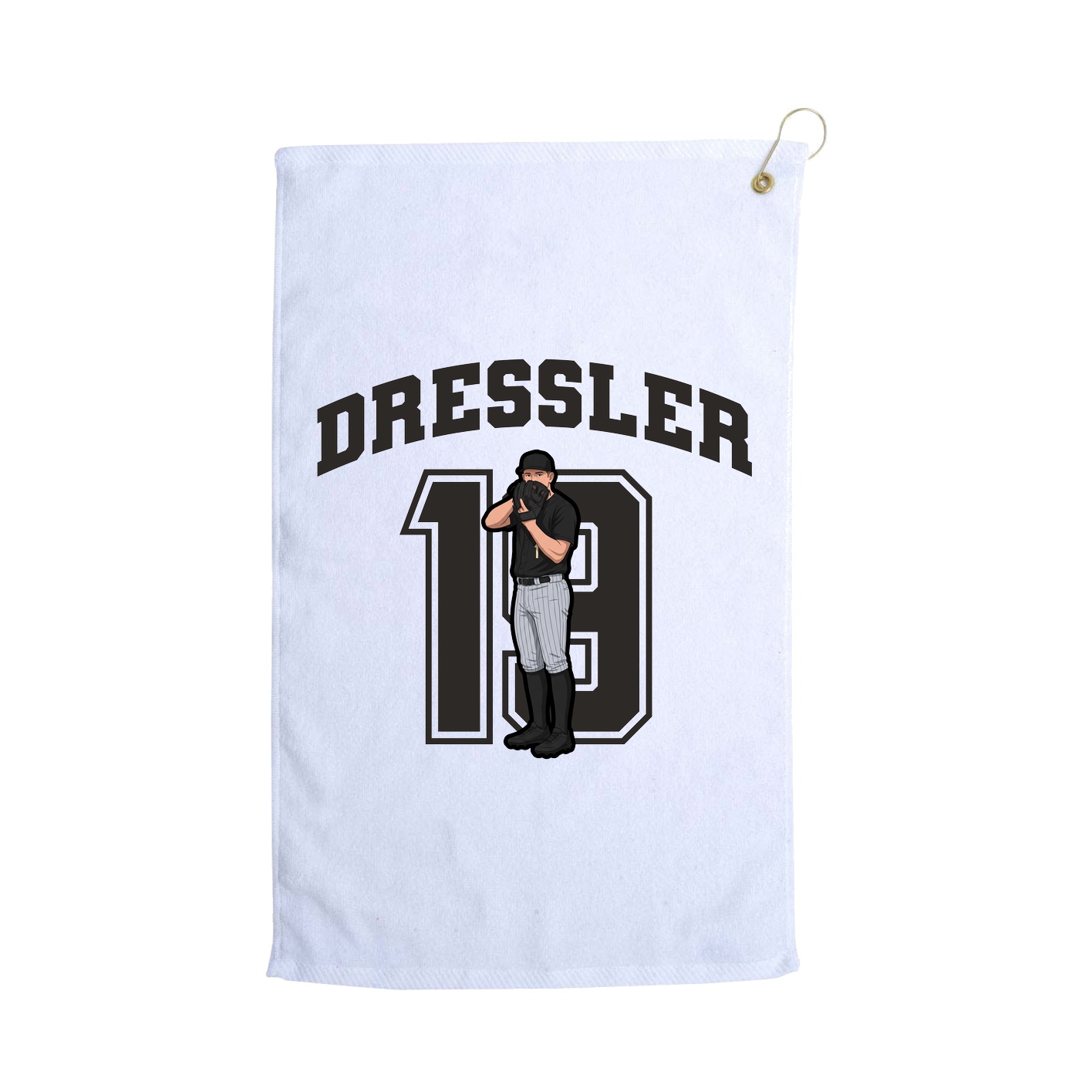 Golf Towel — Number in White