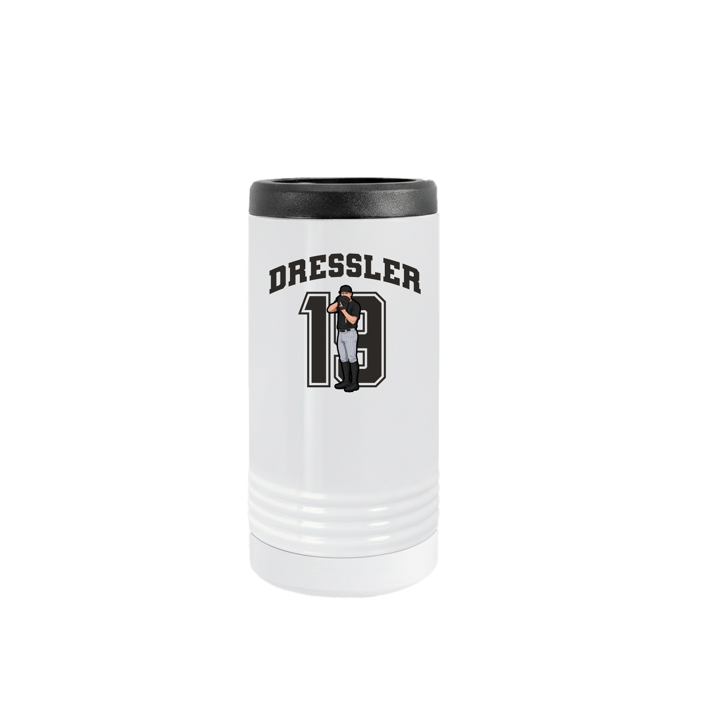 Slim Beverage Holder — Number in White