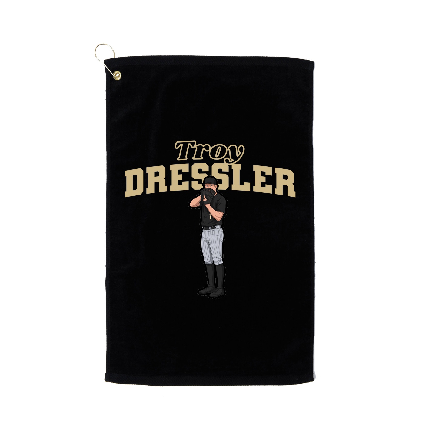 Golf Towel — Name Arch in Black