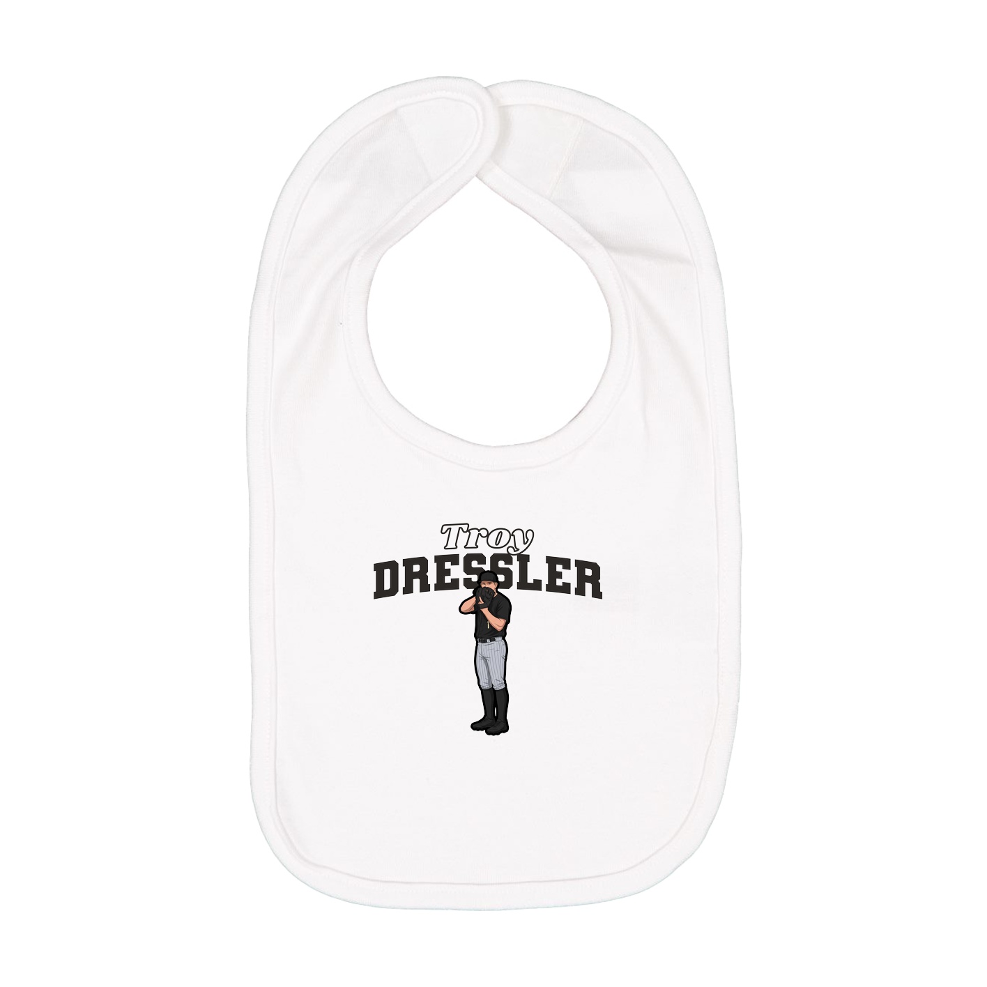 Infant Bib — Name Arch in White