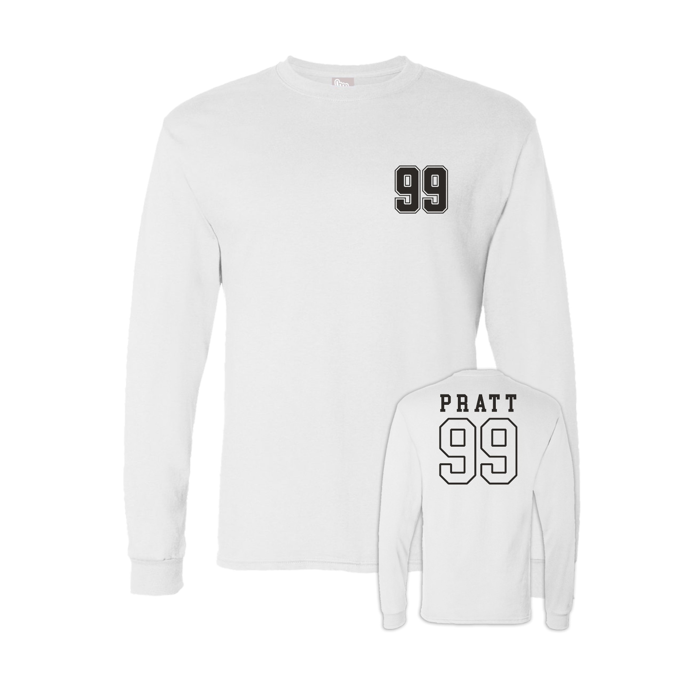 Long Sleeve Tee — Chest Back in White