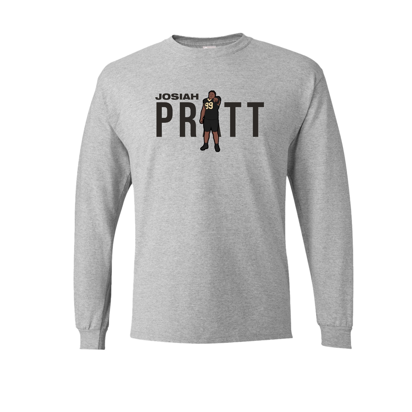 Long Sleeve Tee — Player Name in Grey