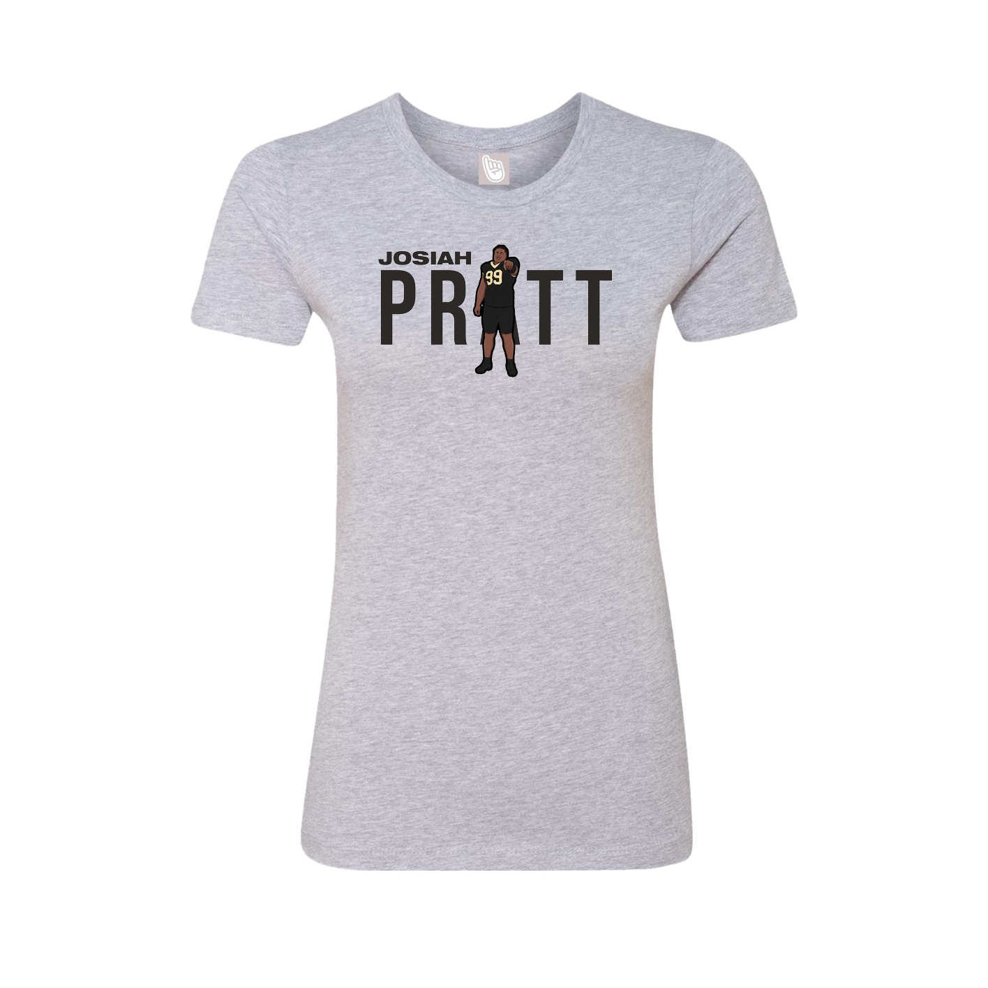Fitted Women's Tee — Player Name in Grey