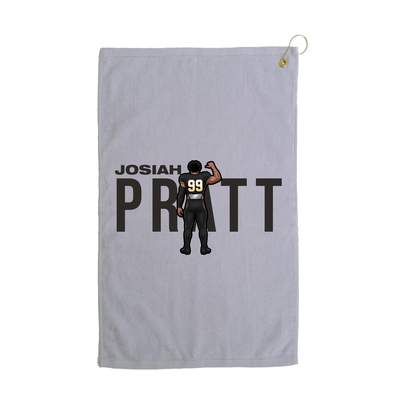 Golf Towel — Player Name in Grey