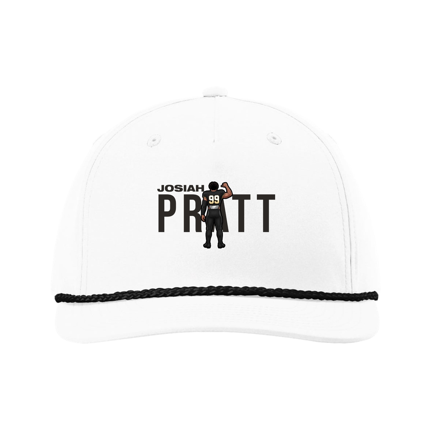 Five-Panel Classic Rope Cap — Player Name in White