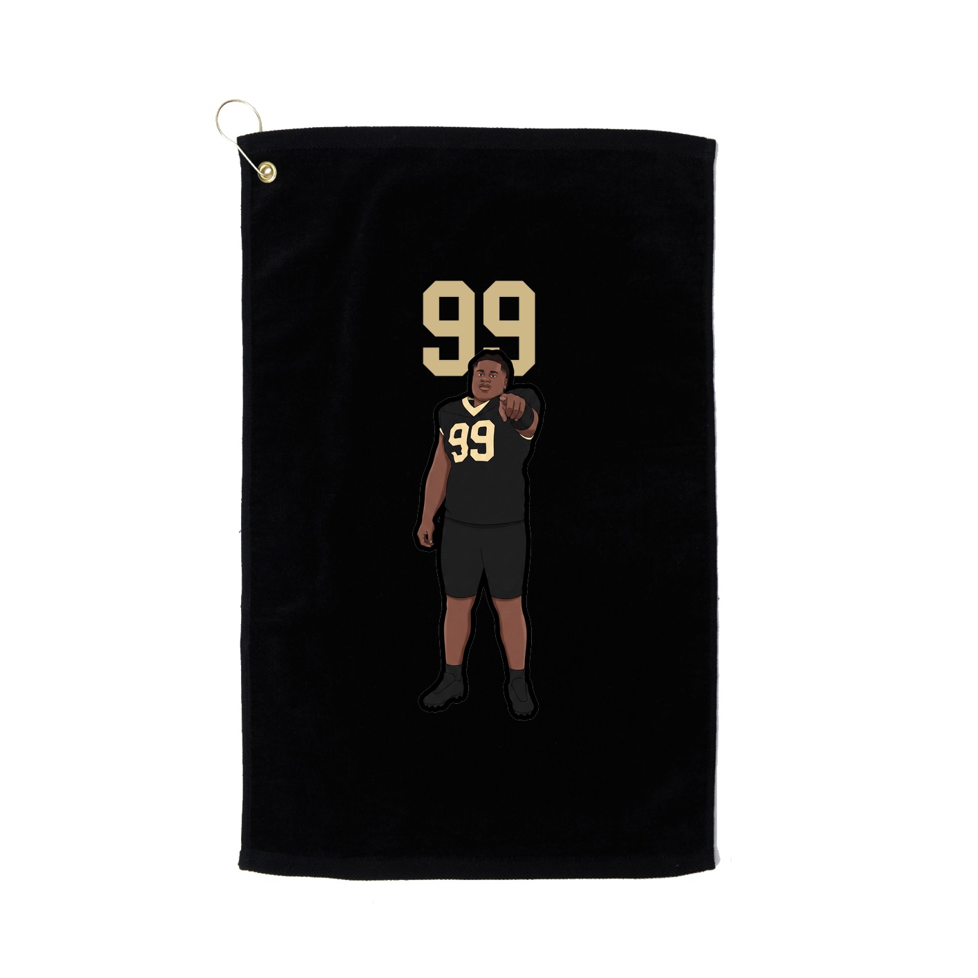 Golf Towel — Number Top in Black