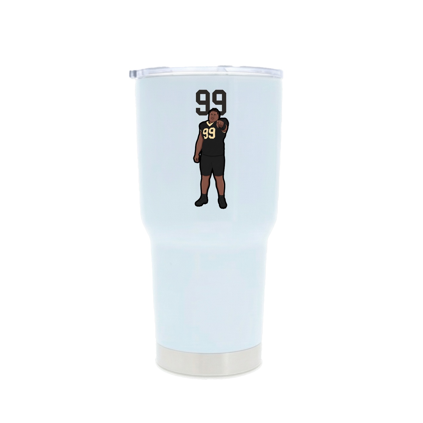 30oz Stainless Steel Tumbler — Number Top in White