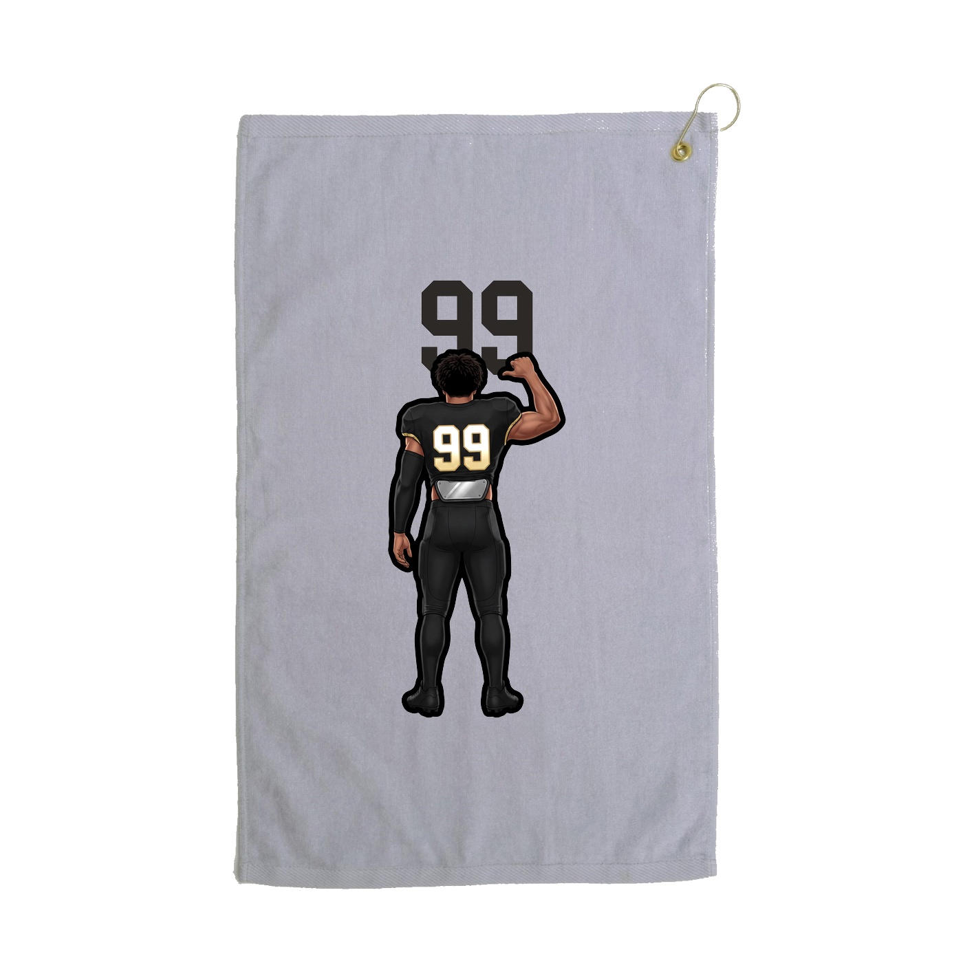 Golf Towel — Number Top in Grey