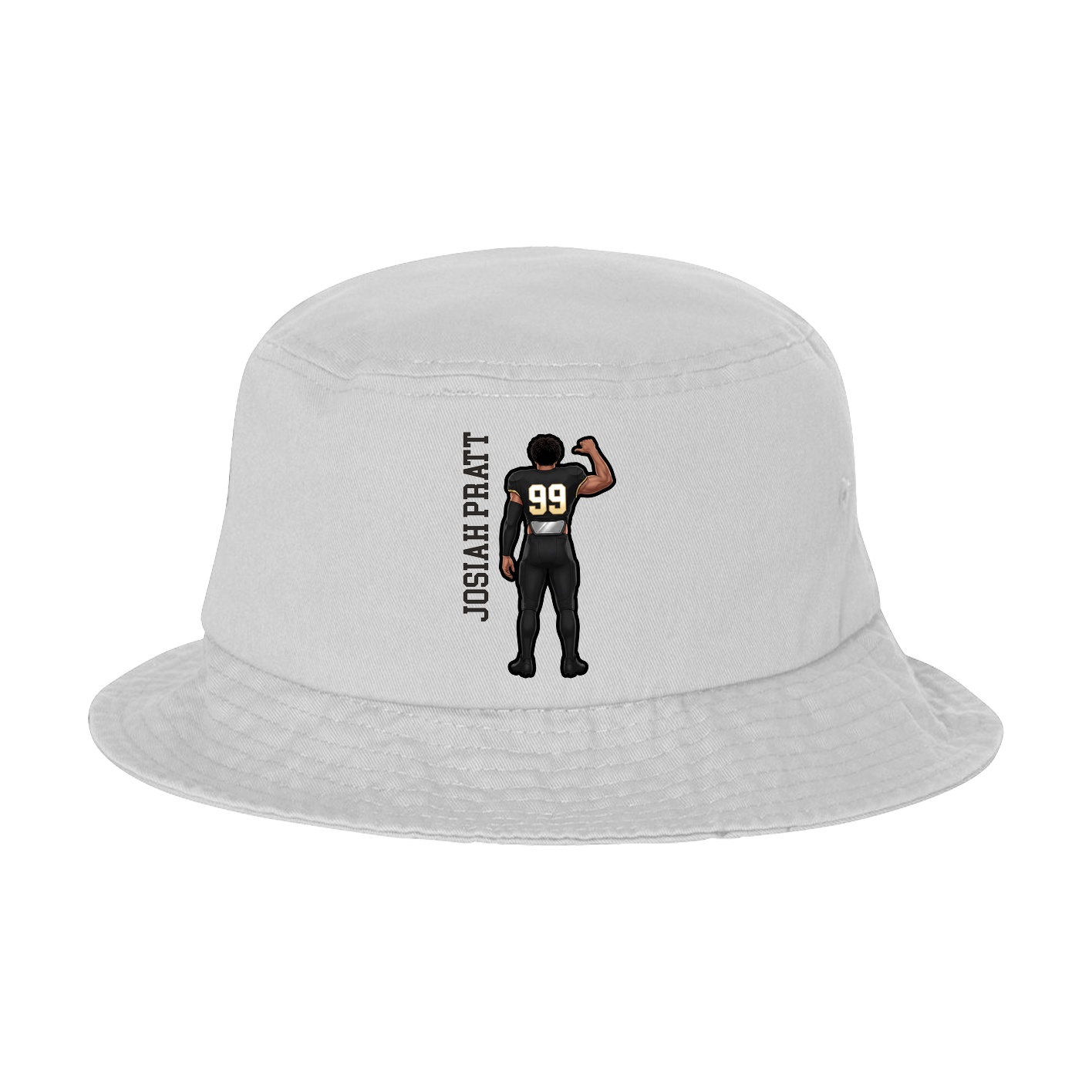 Bucket Cap — Name Vertical in White
