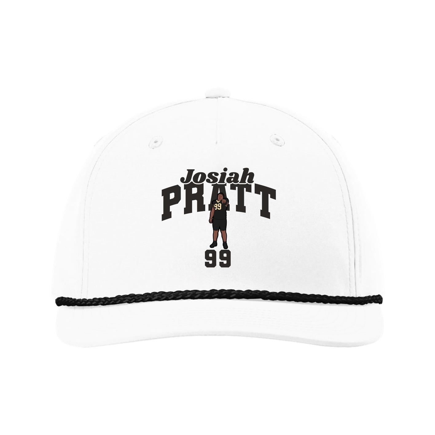 Five-Panel Classic Rope Cap — Signature Arch in White