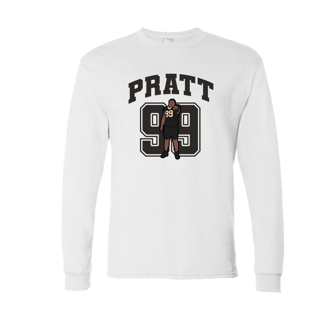 Long Sleeve Tee — Number in White