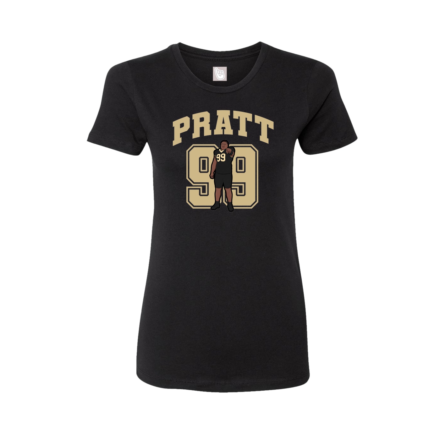 Fitted Women's Tee — Number in Black