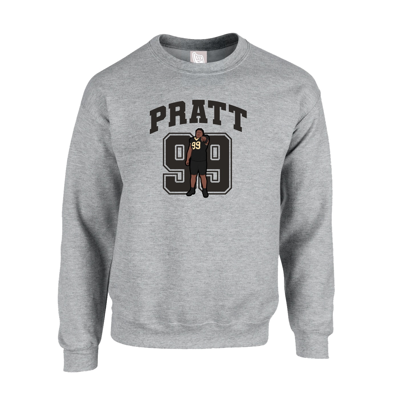 Fleece Crew — Number in Grey