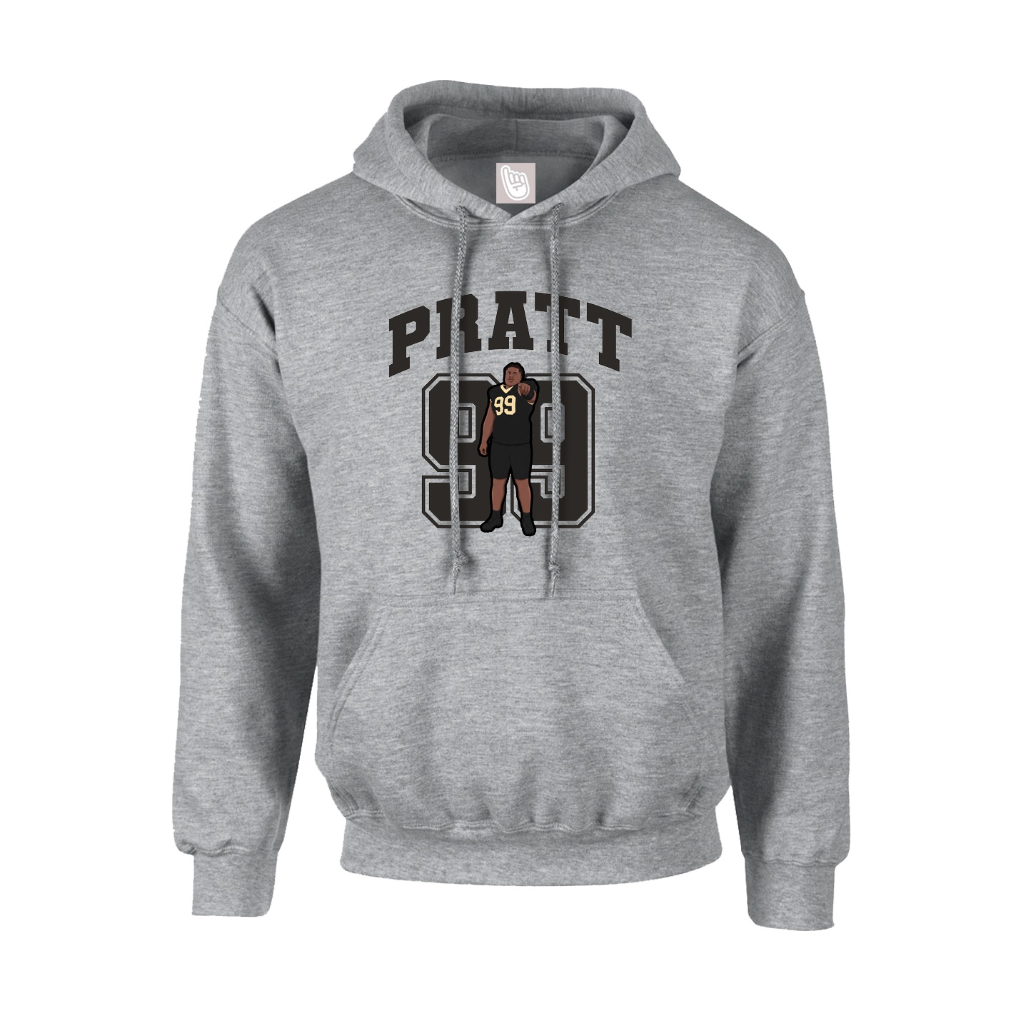 Youth Hoodie — Number in Grey