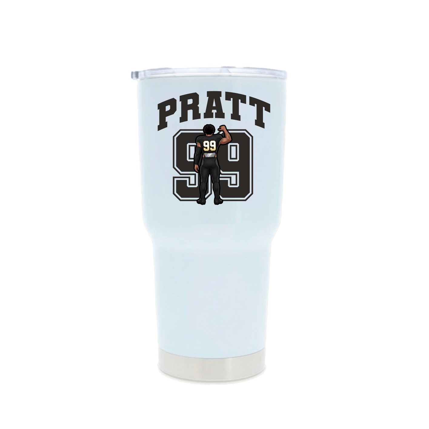 30oz Stainless Steel Tumbler — Number in White
