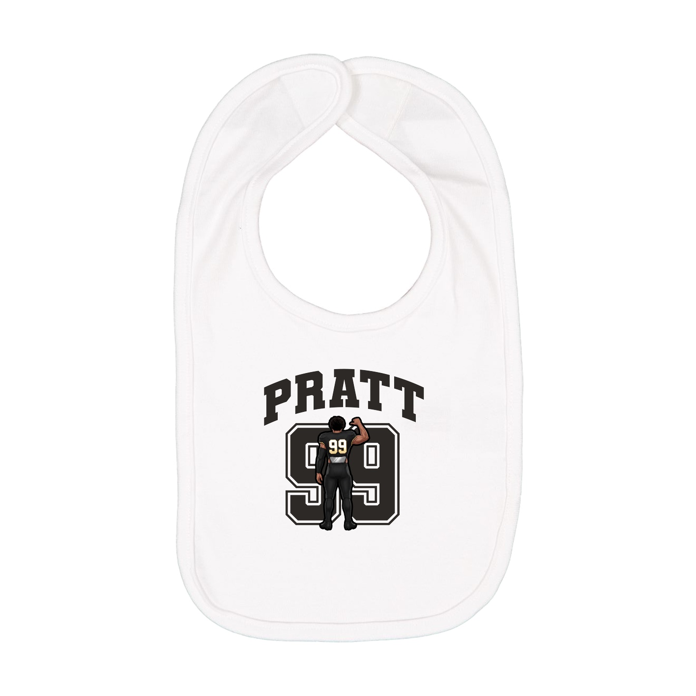 Infant Bib — Number in White