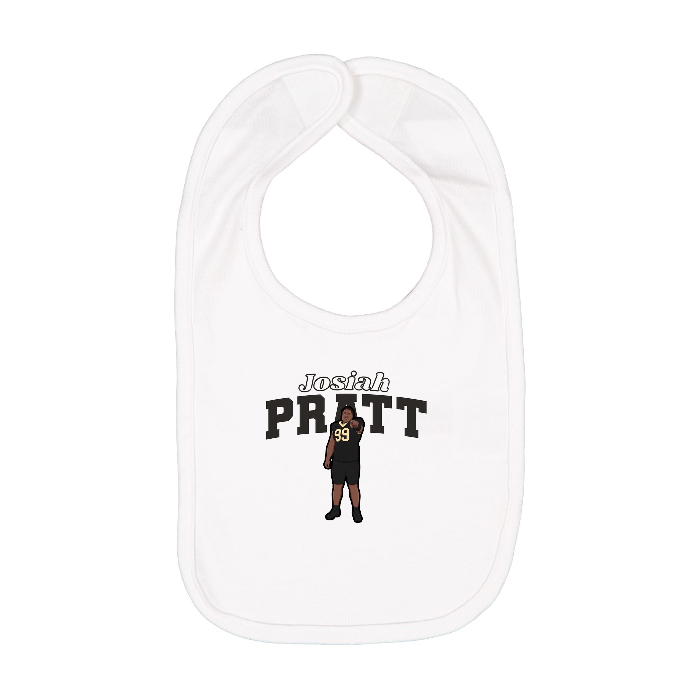 Infant Bib — Name Arch in White