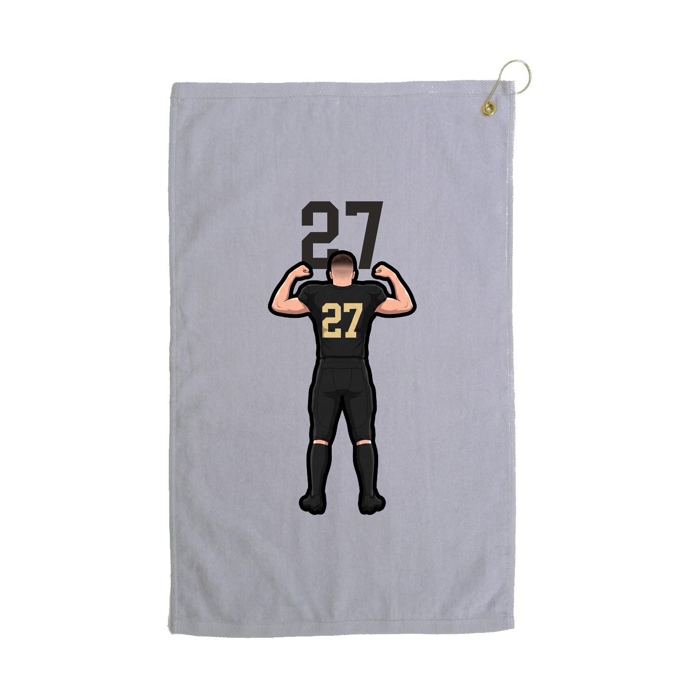 Golf Towel — Number Top in Grey