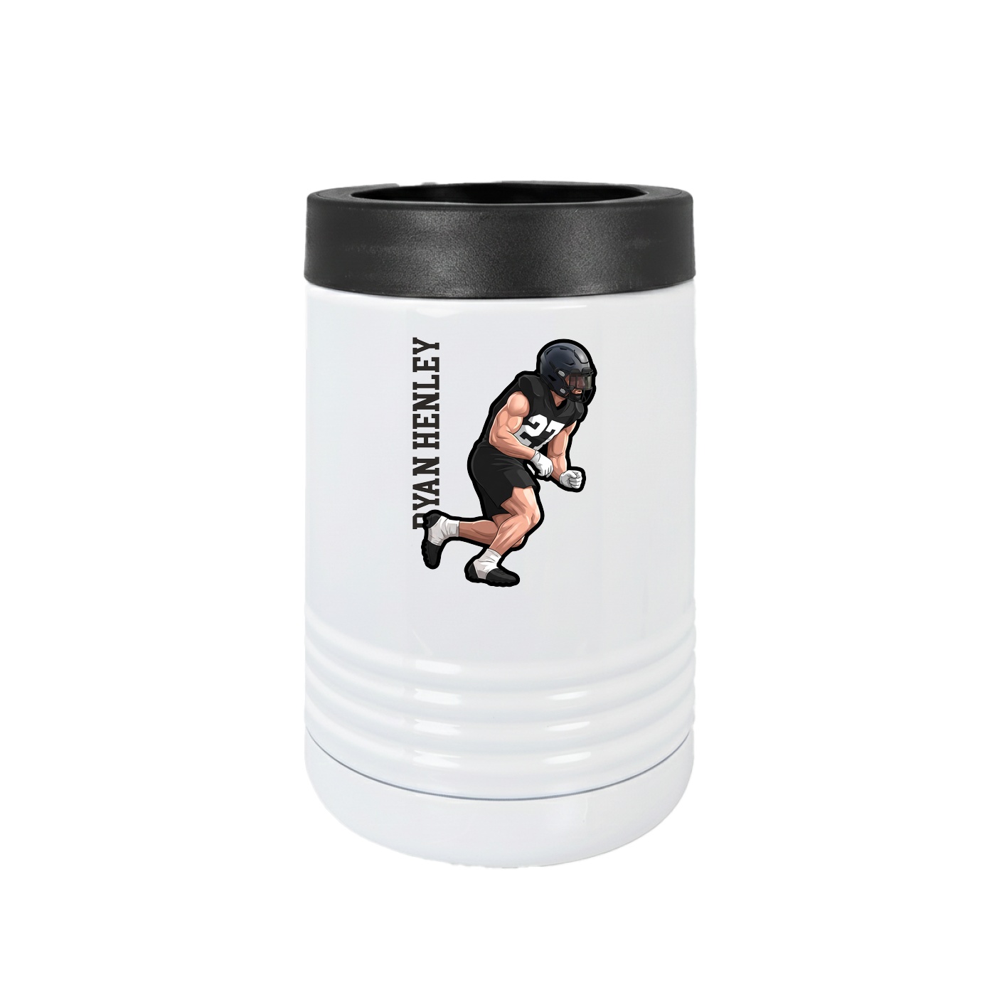 Beverage Holder — Name Vertical in White