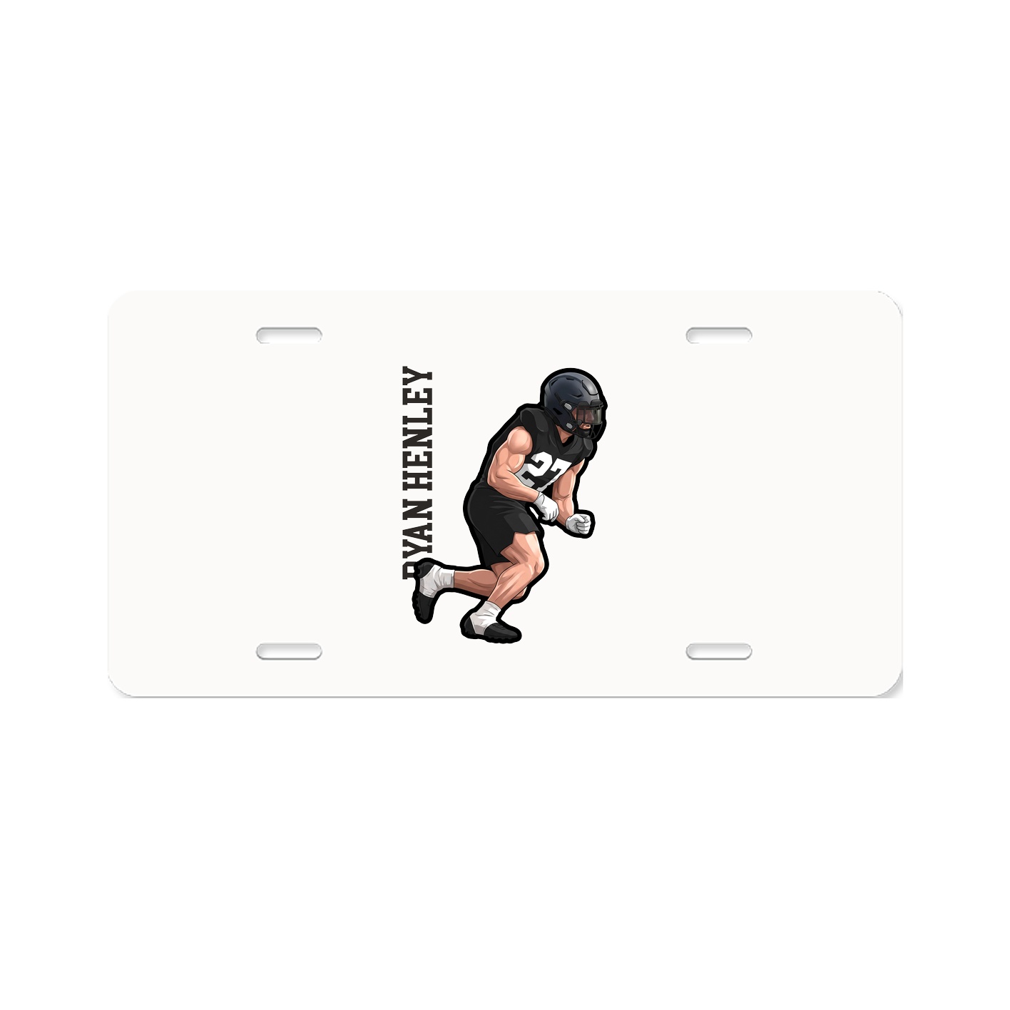 License Plate — Name Vertical in Classic