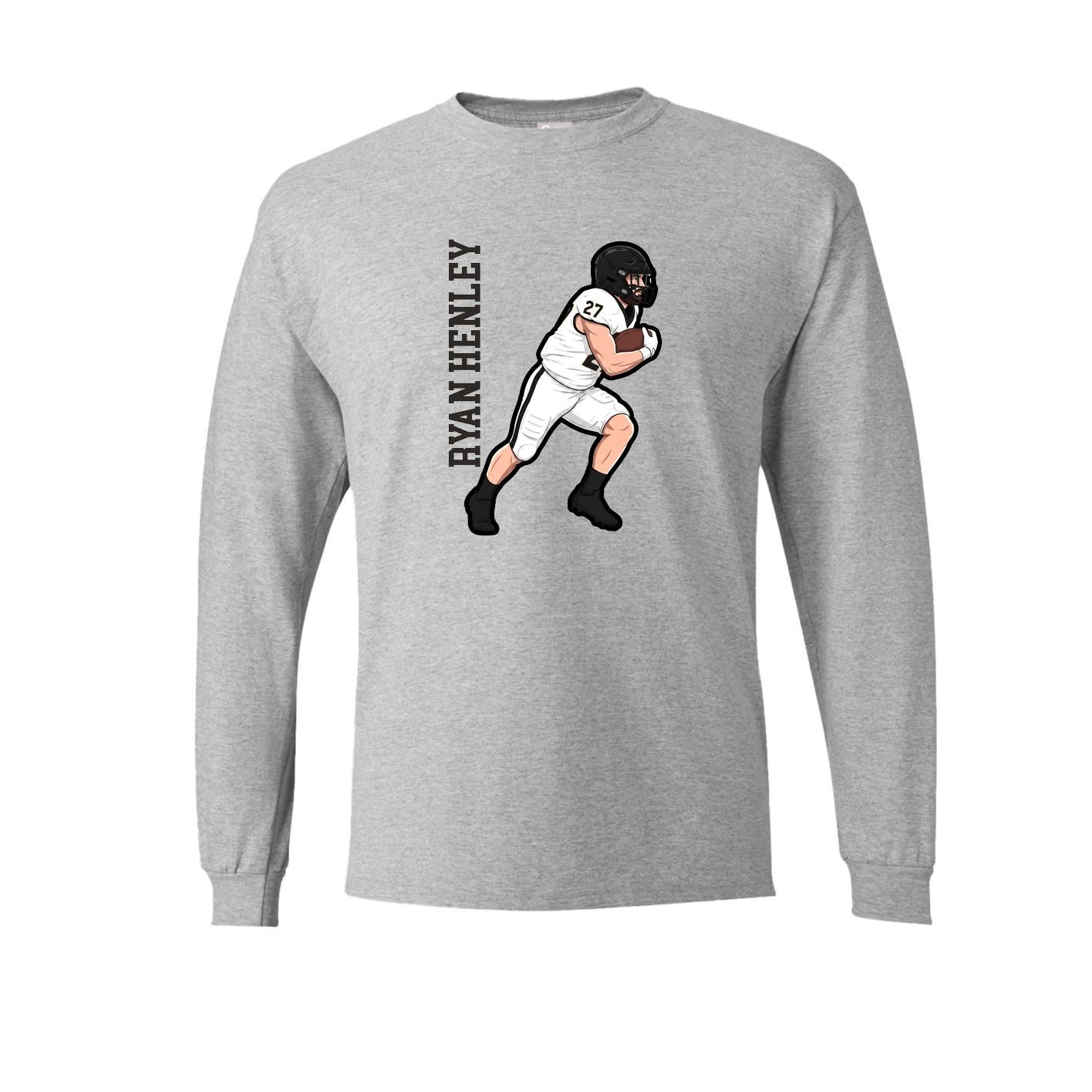 Long Sleeve Tee — Name Vertical in Grey