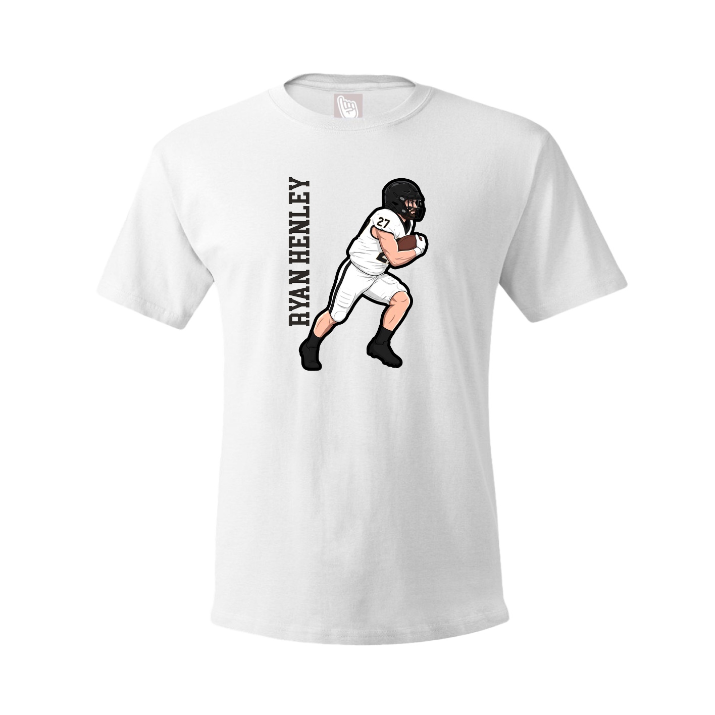 Youth Tee — Name Vertical in White