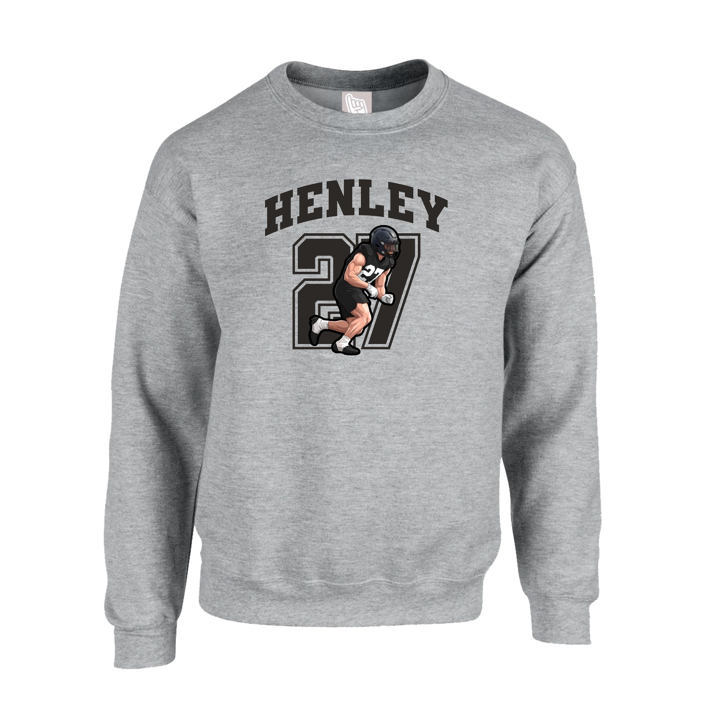 Fleece Crew — Number in Grey