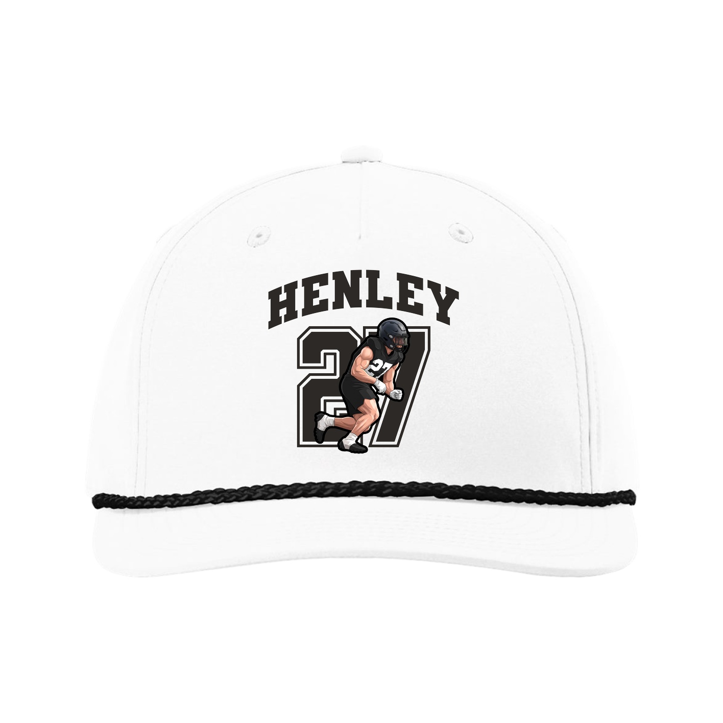 Five-Panel Classic Rope Cap — Number in White