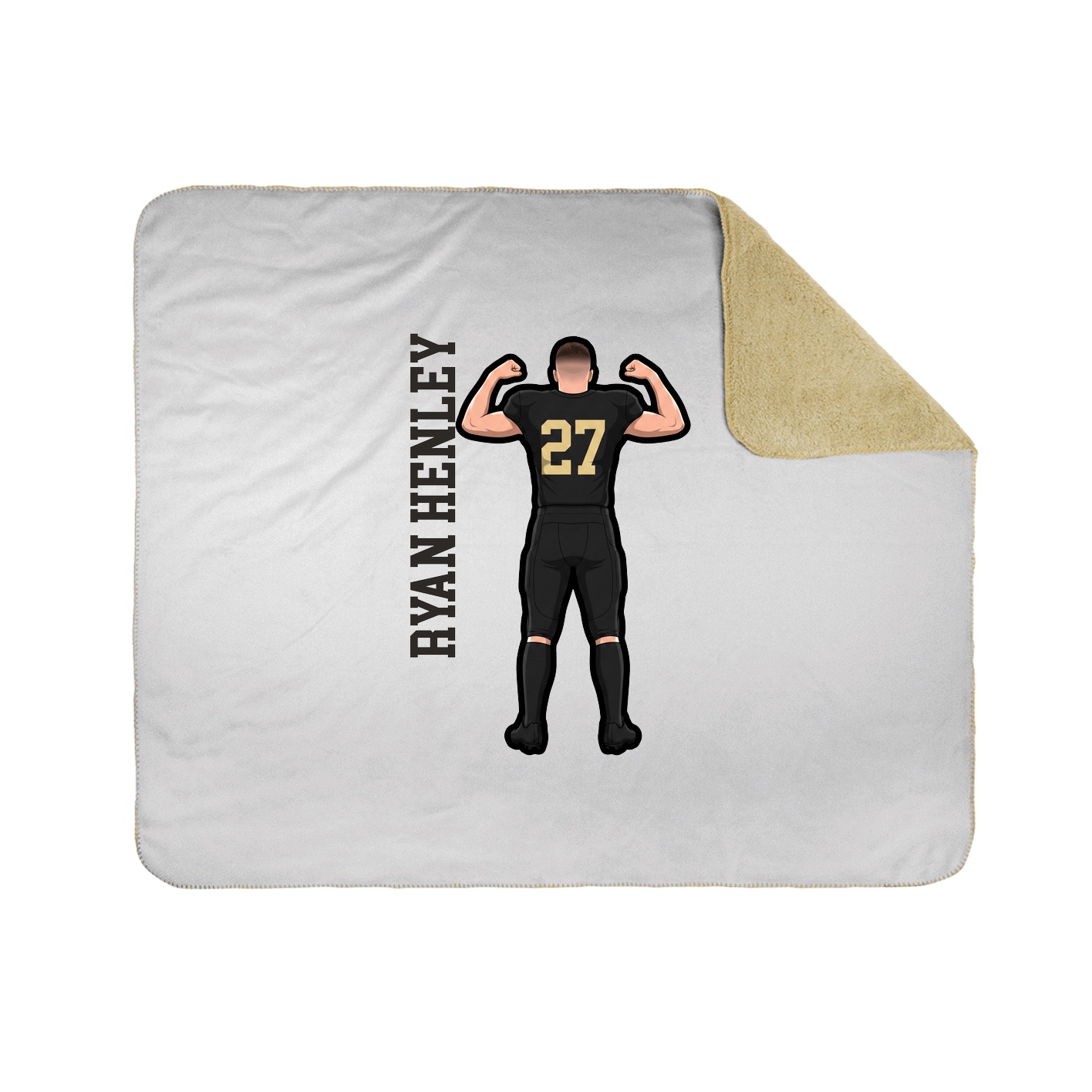 Throw Blanket — Name Vertical in White