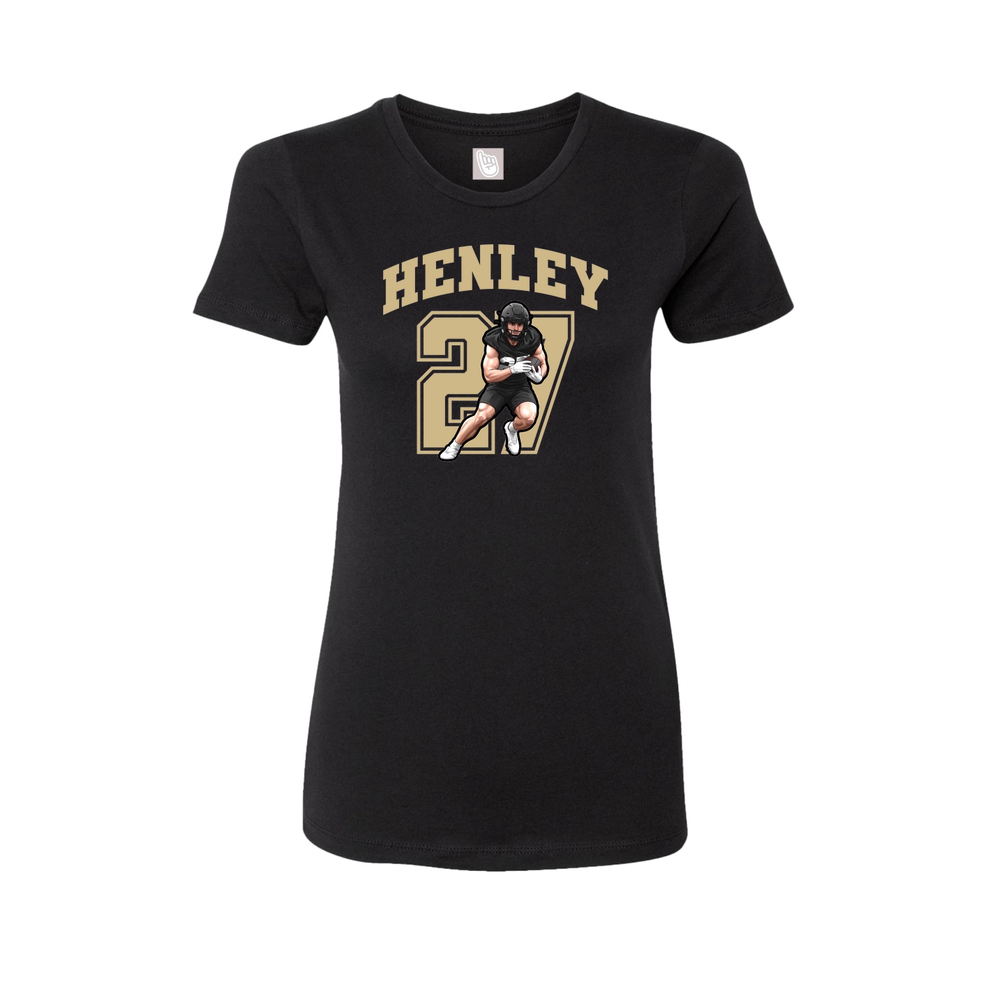 Fitted Women's Tee — Number in Black