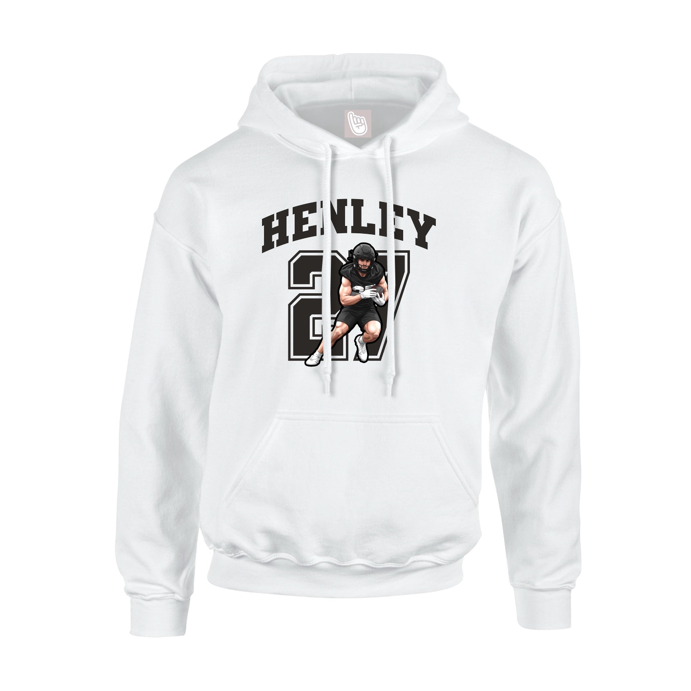 Hoodie — Number in White