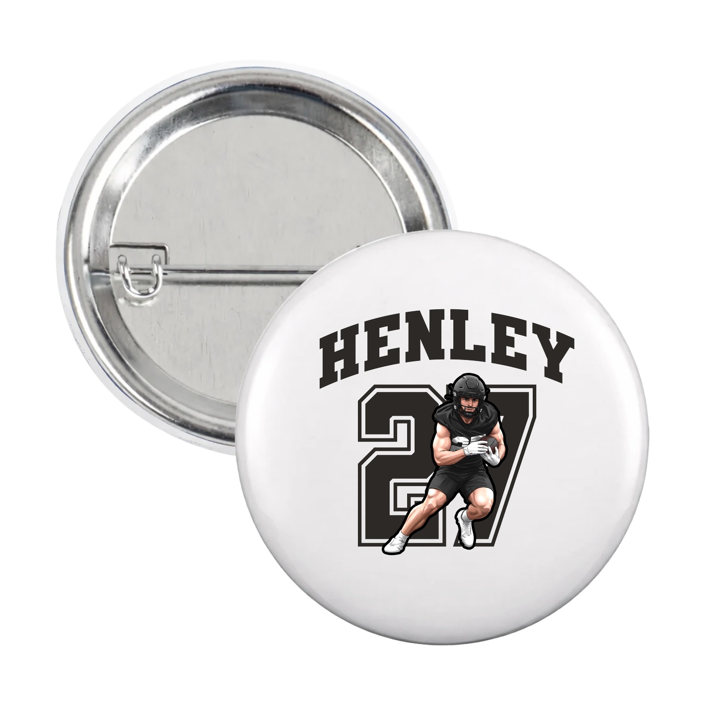 Game Day Button — Number in White
