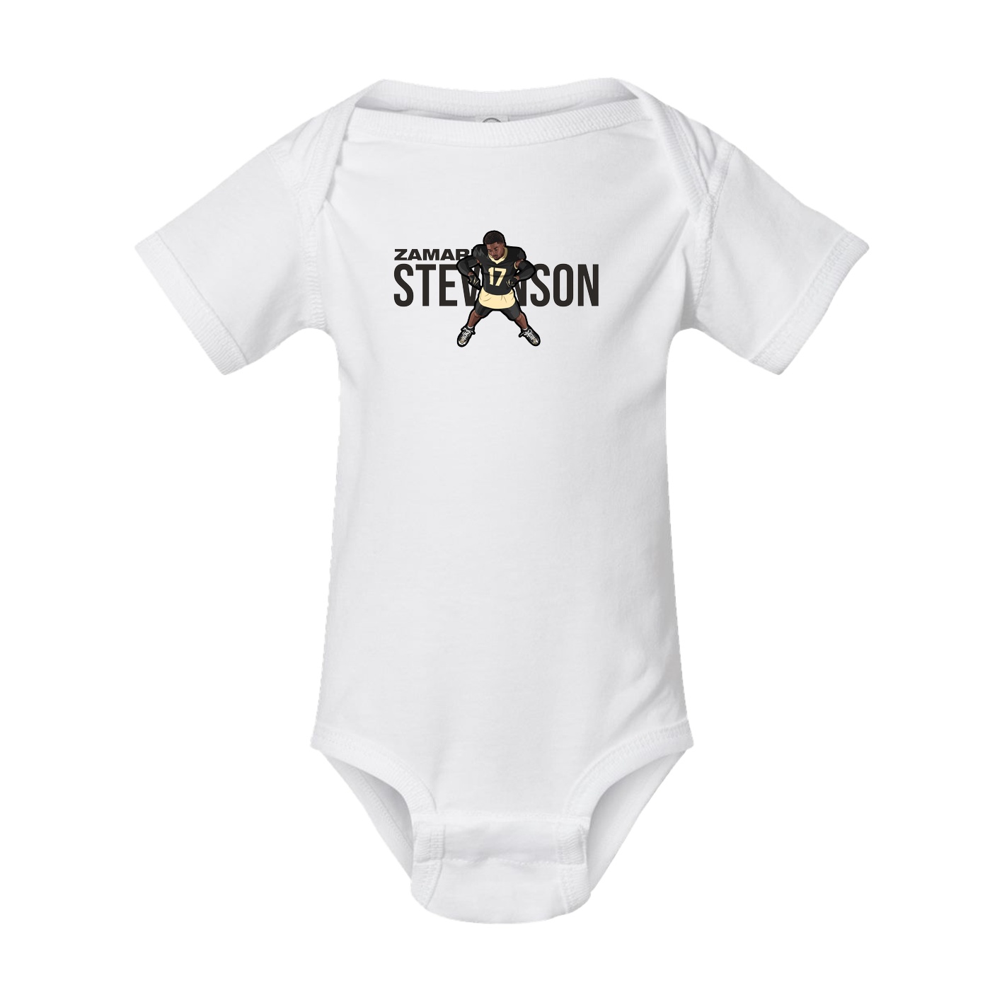 Baby Onesie — Player Name in White