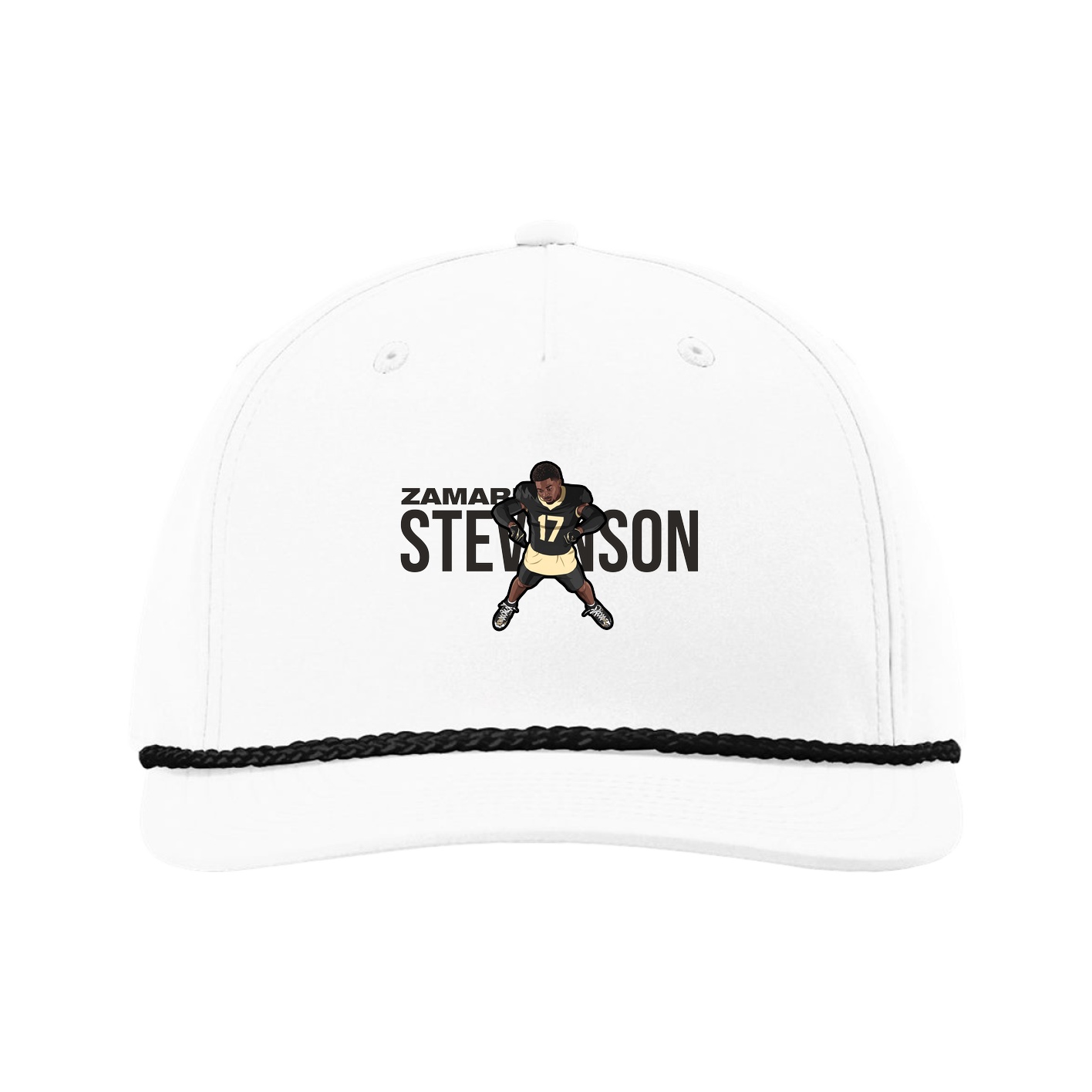 Five-Panel Classic Rope Cap — Player Name in White