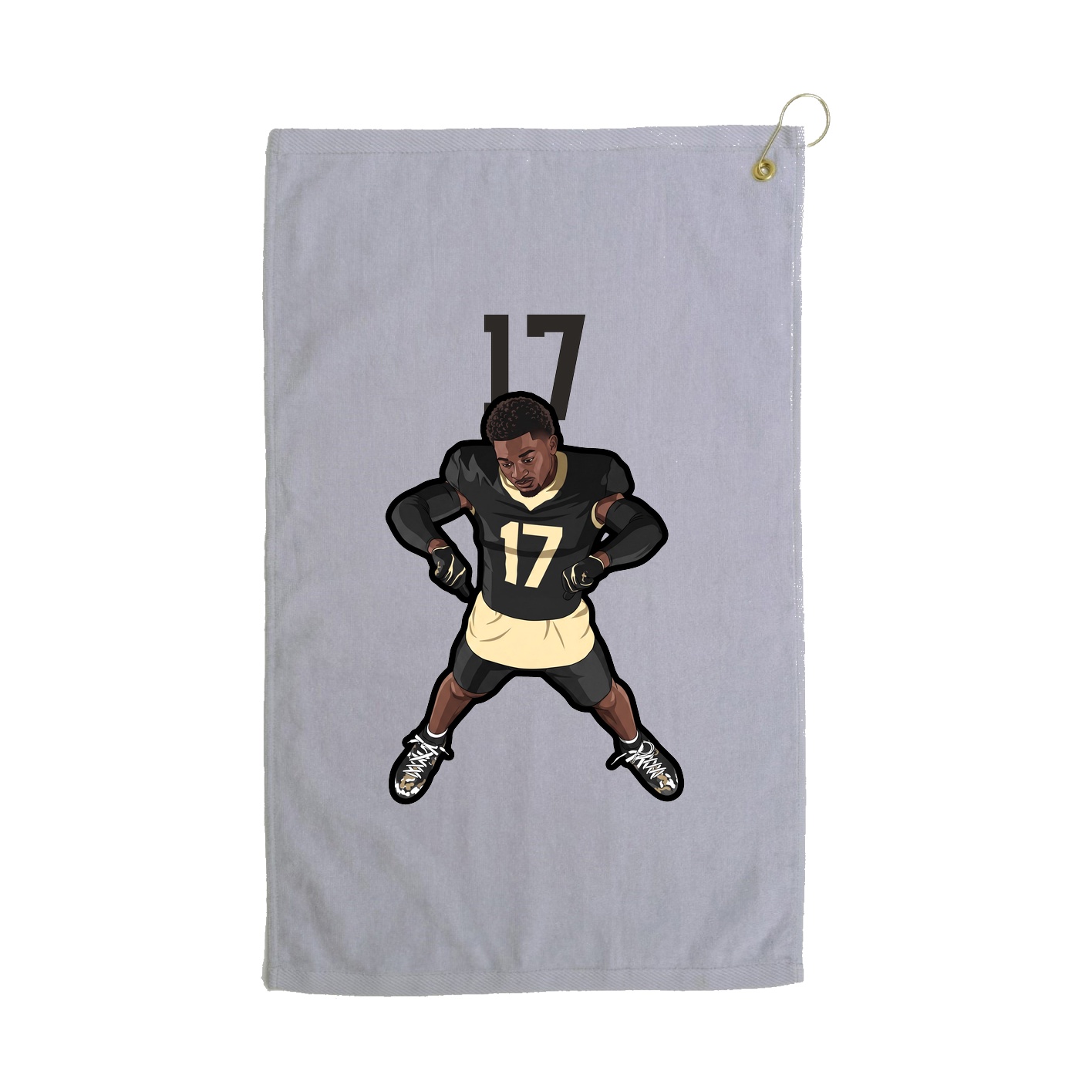 Golf Towel — Number Top in Grey