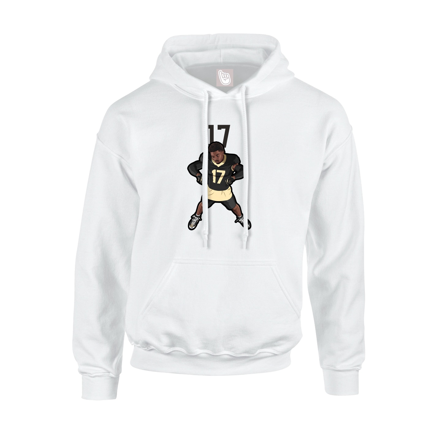 Youth Hoodie — Number Top in White