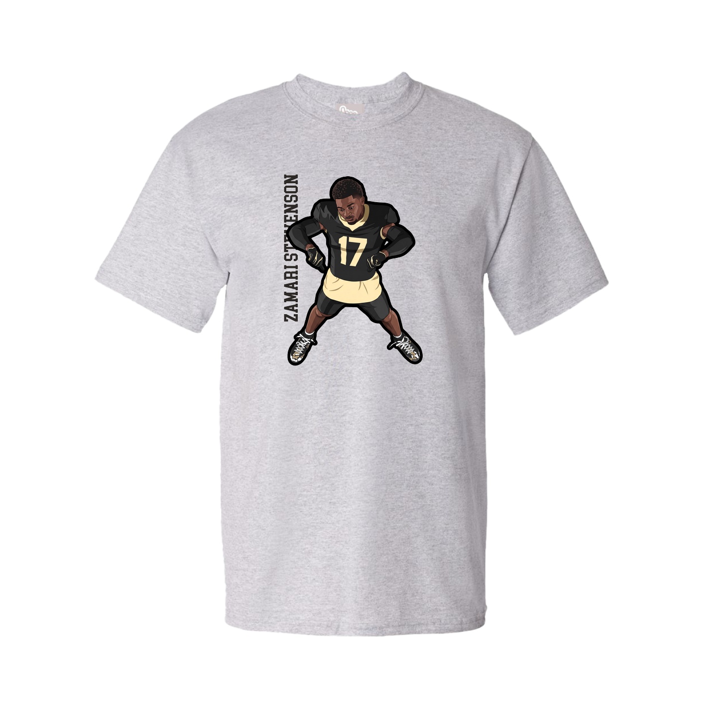 Youth Tee — Name Vertical in Grey