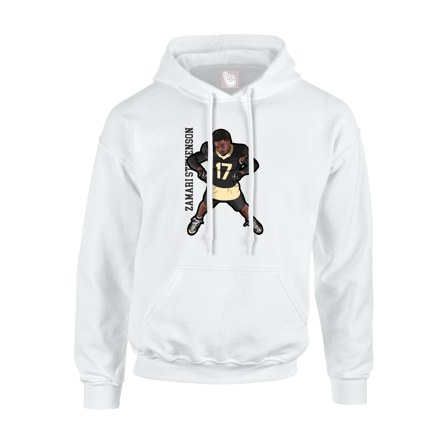 Youth Hoodie — Name Vertical in White