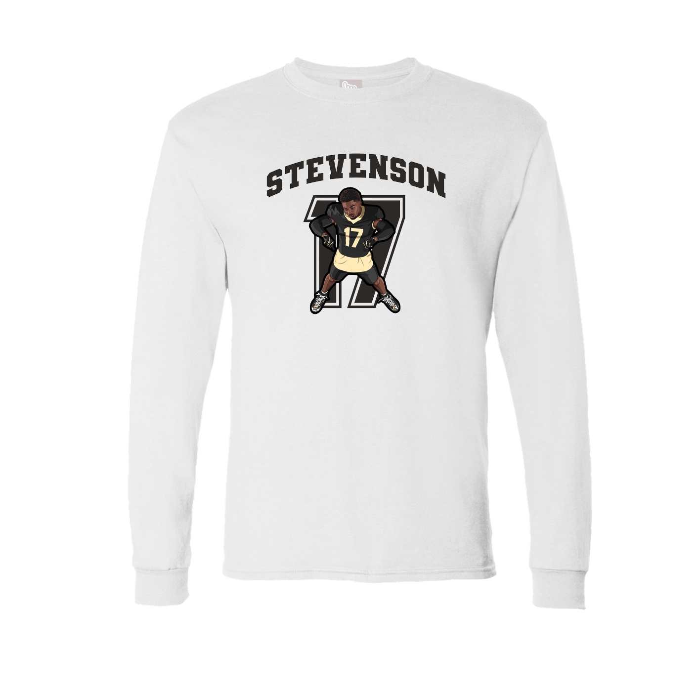 Long Sleeve Tee — Number in White