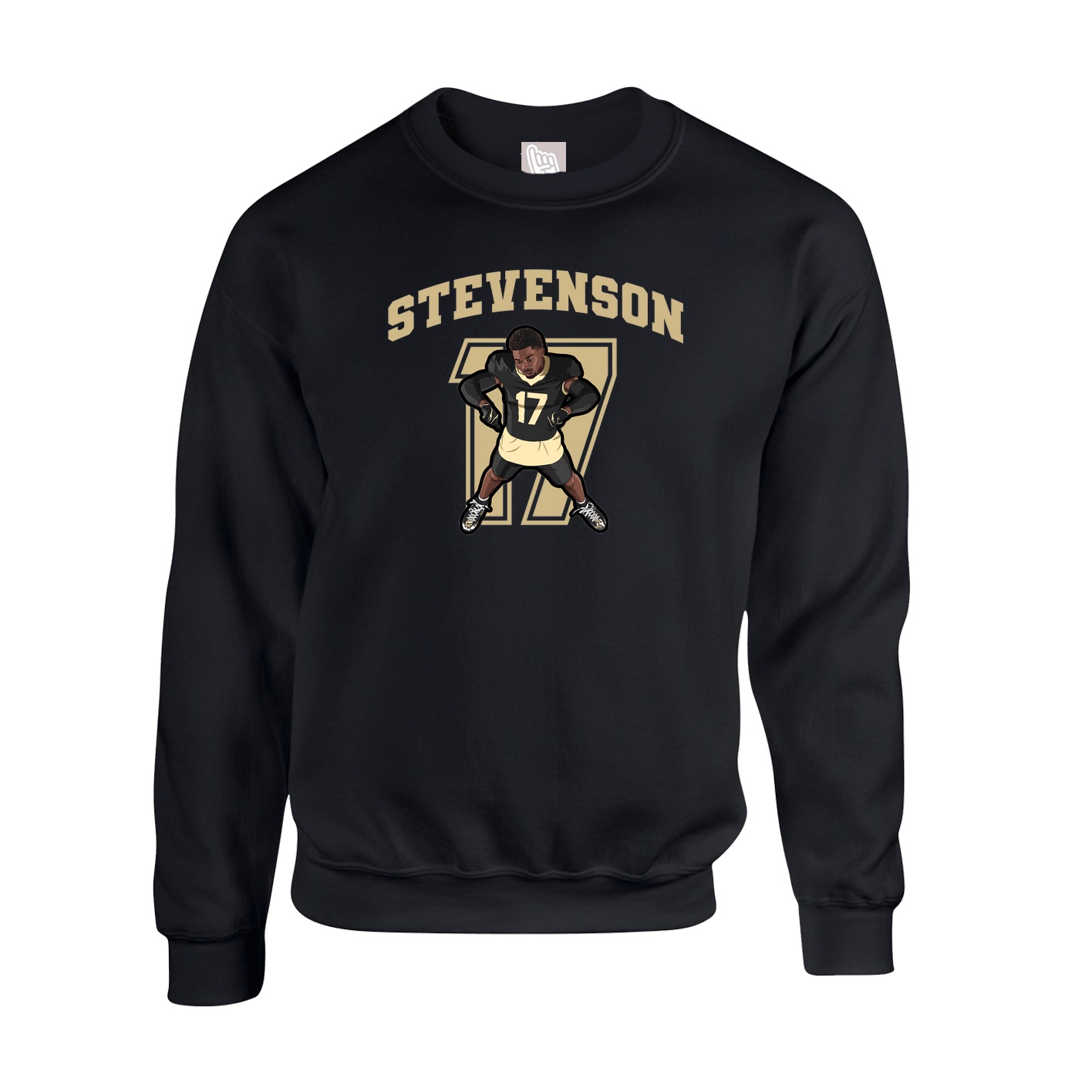 Fleece Crew — Number in Black