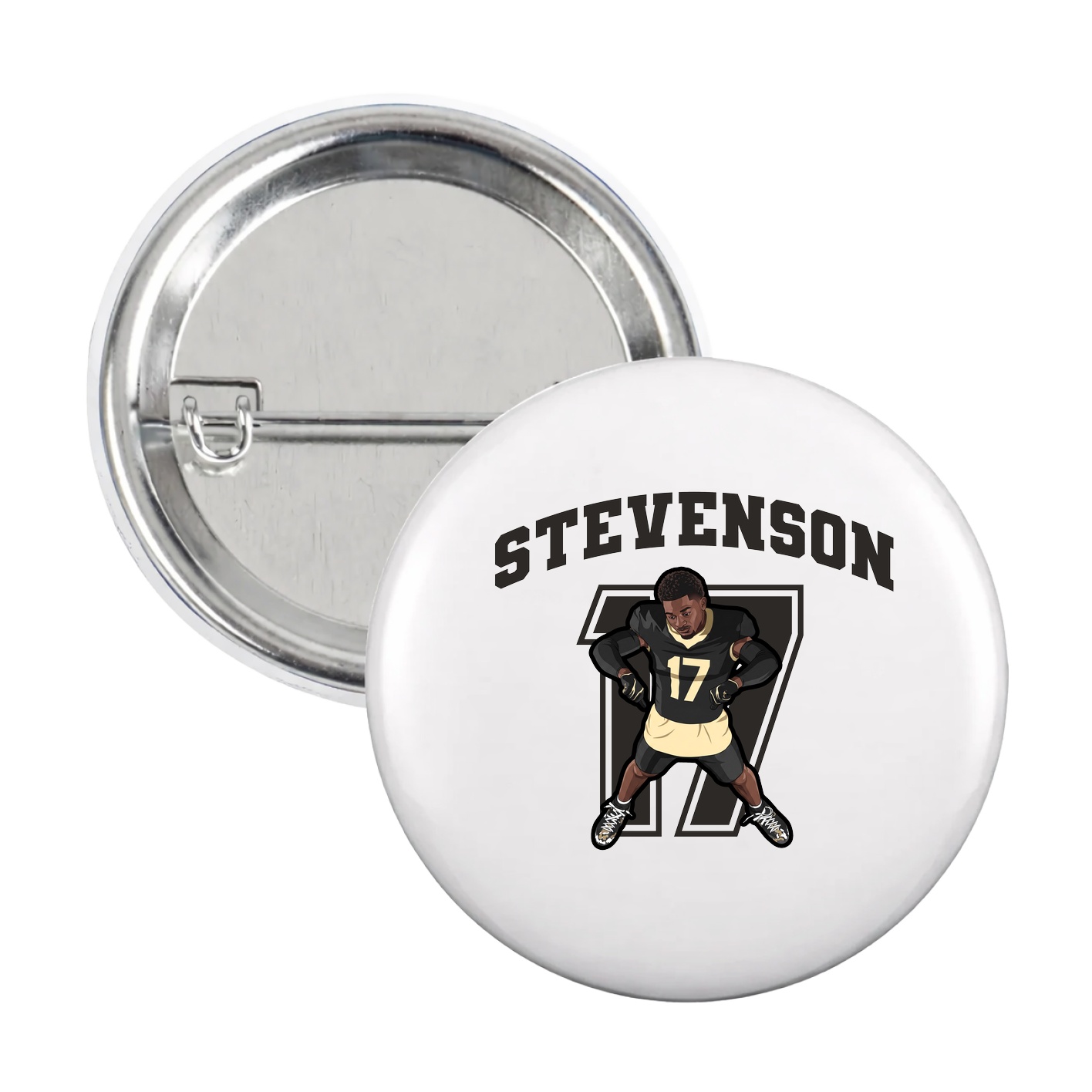 Game Day Button — Number in White