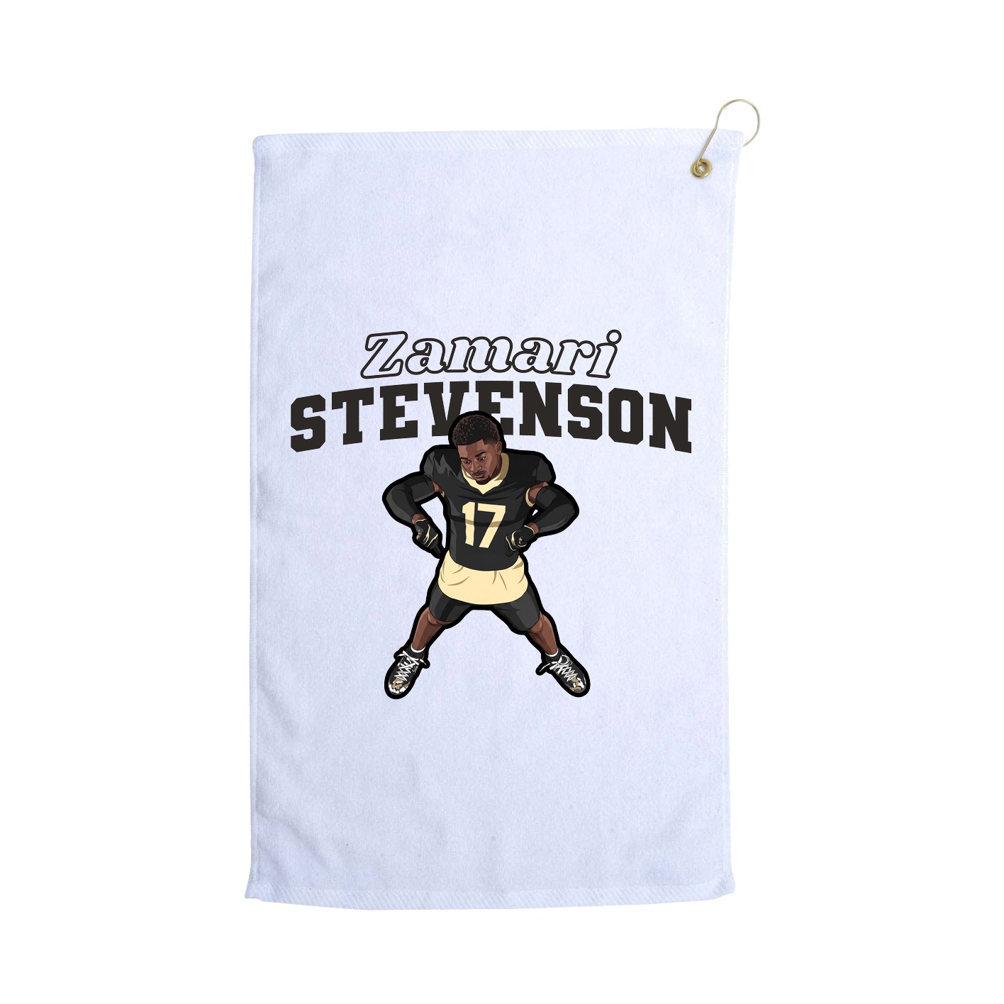 Golf Towel — Name Arch in White