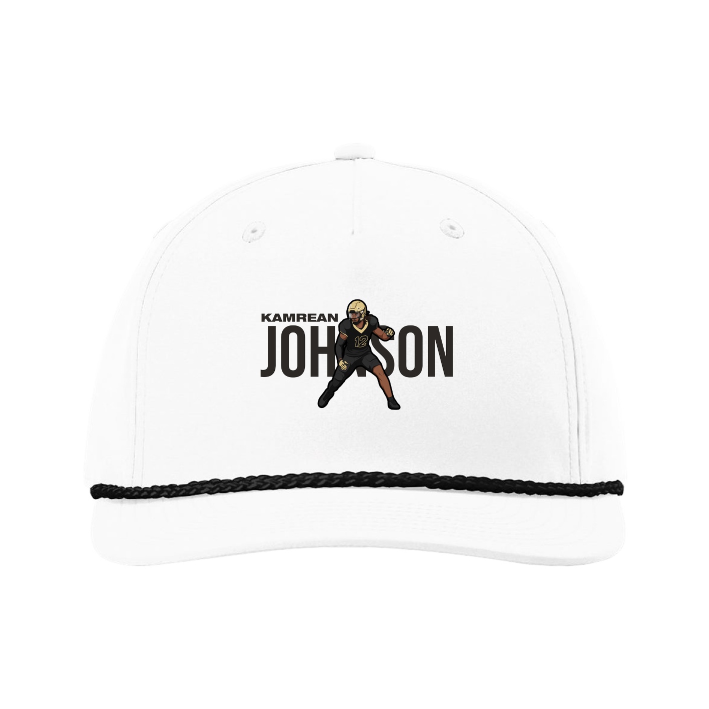 Five-Panel Classic Rope Cap — Player Name in White