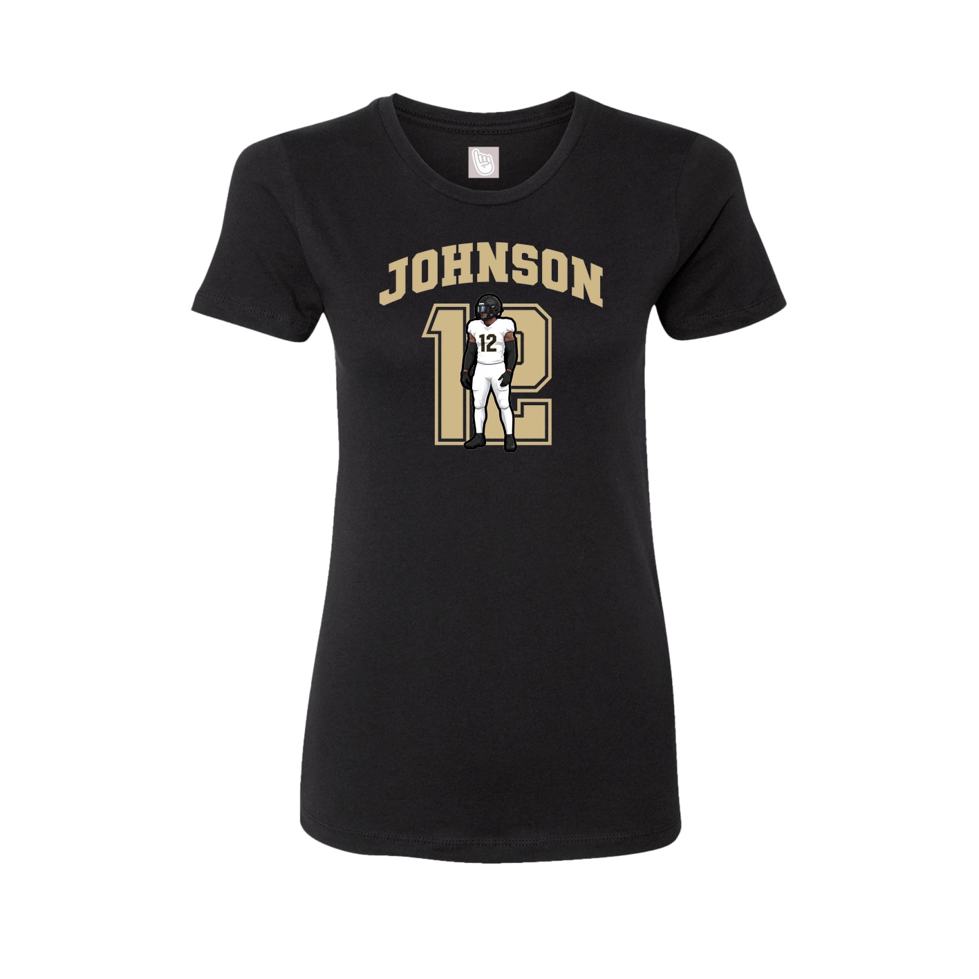 Fitted Women's Tee — Number in Black