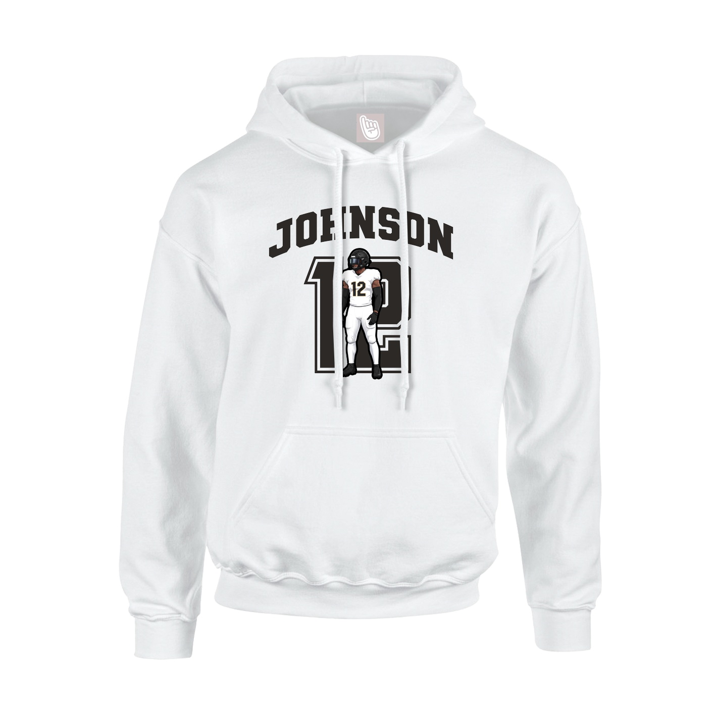 Youth Hoodie — Number in White