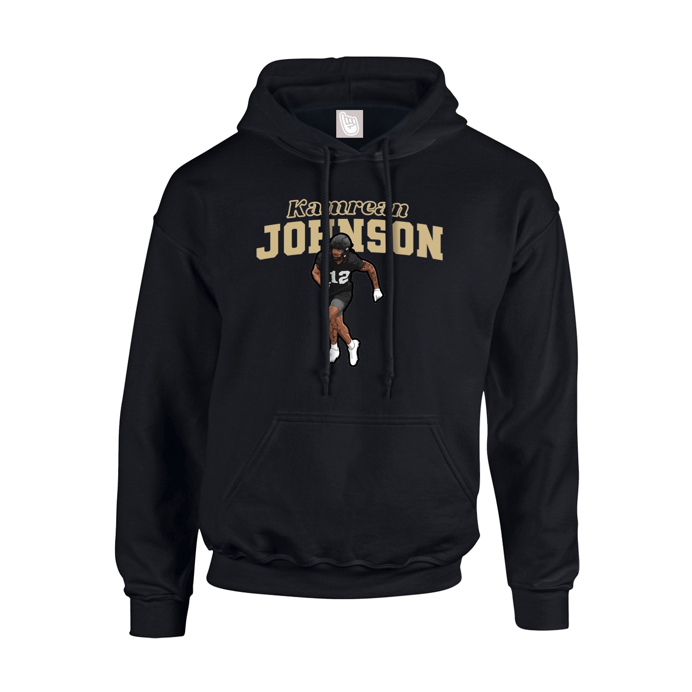 Youth Hoodie — Name Arch in Black