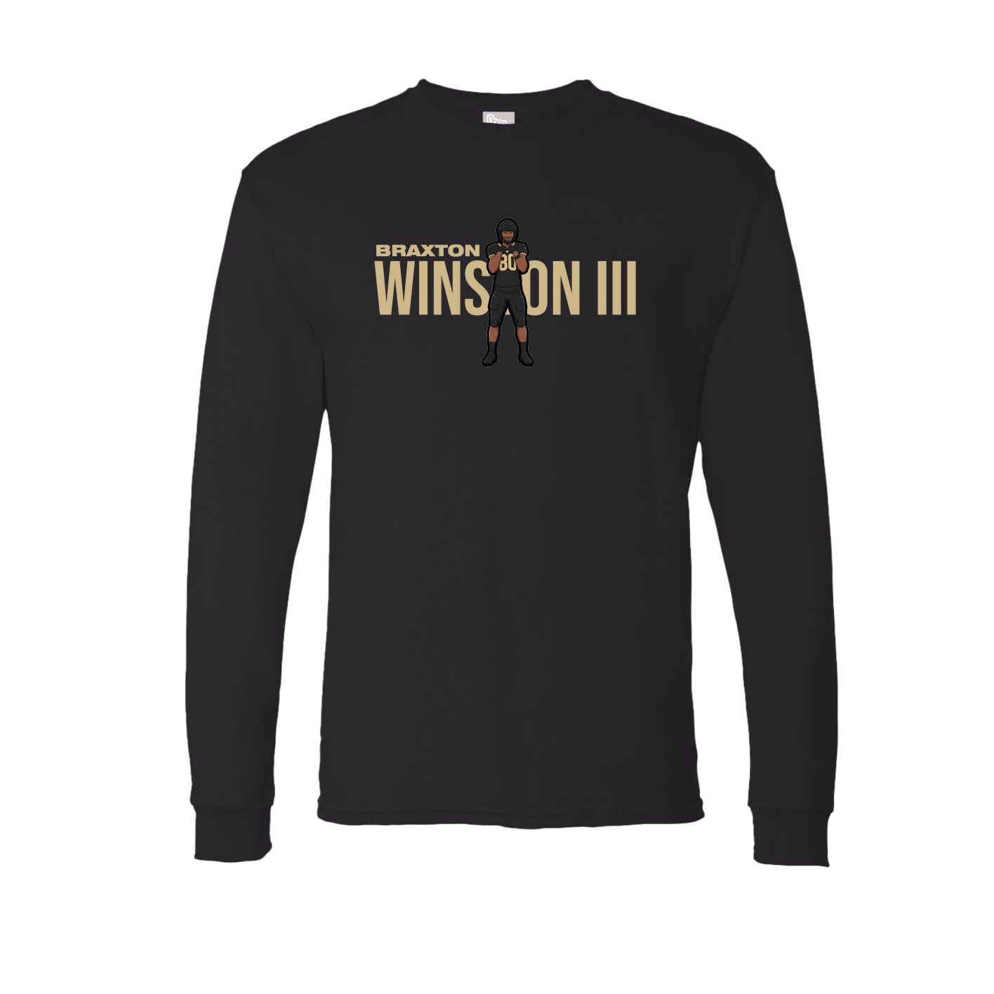 Long Sleeve Tee — Player Name in Black