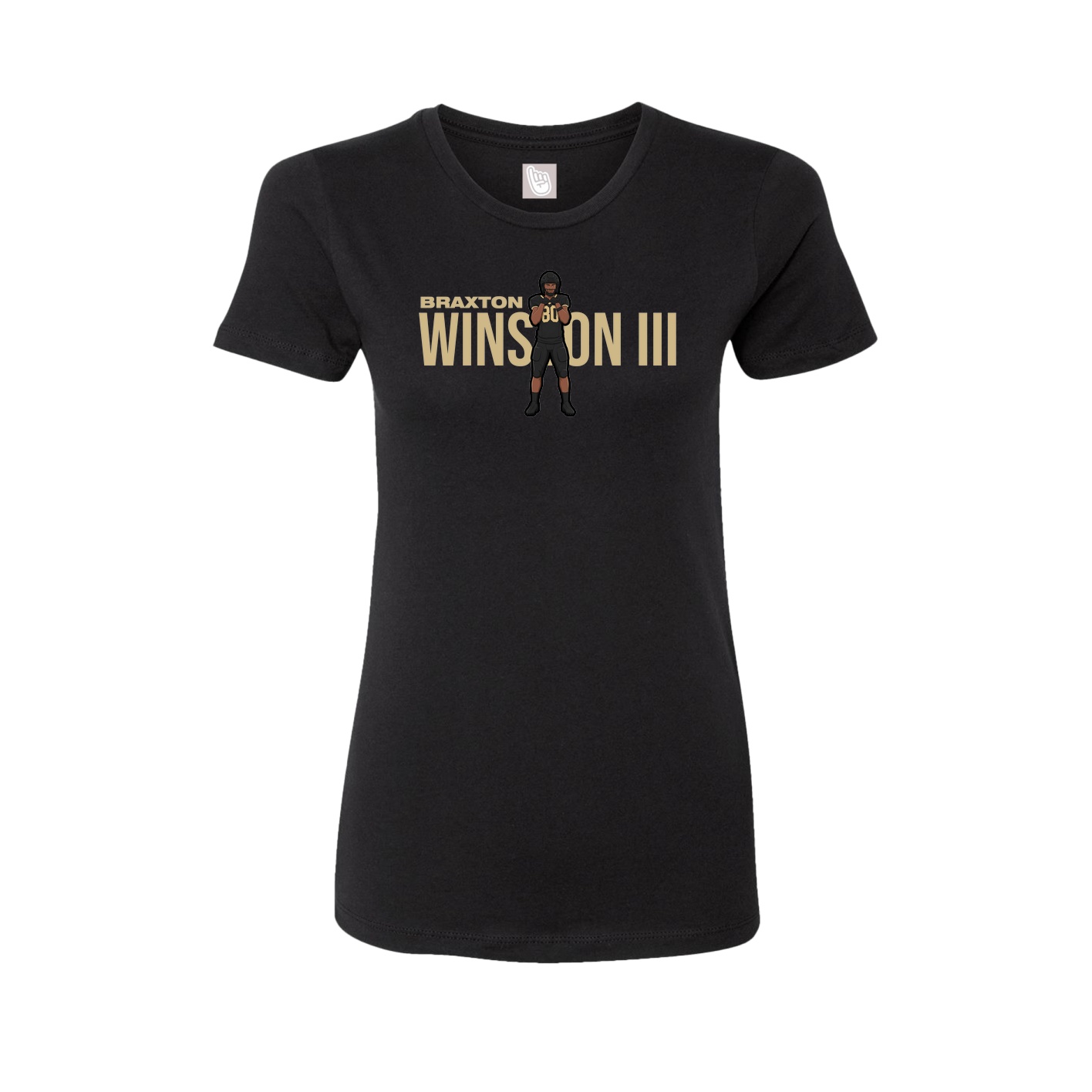 Fitted Women's Tee — Player Name in Black